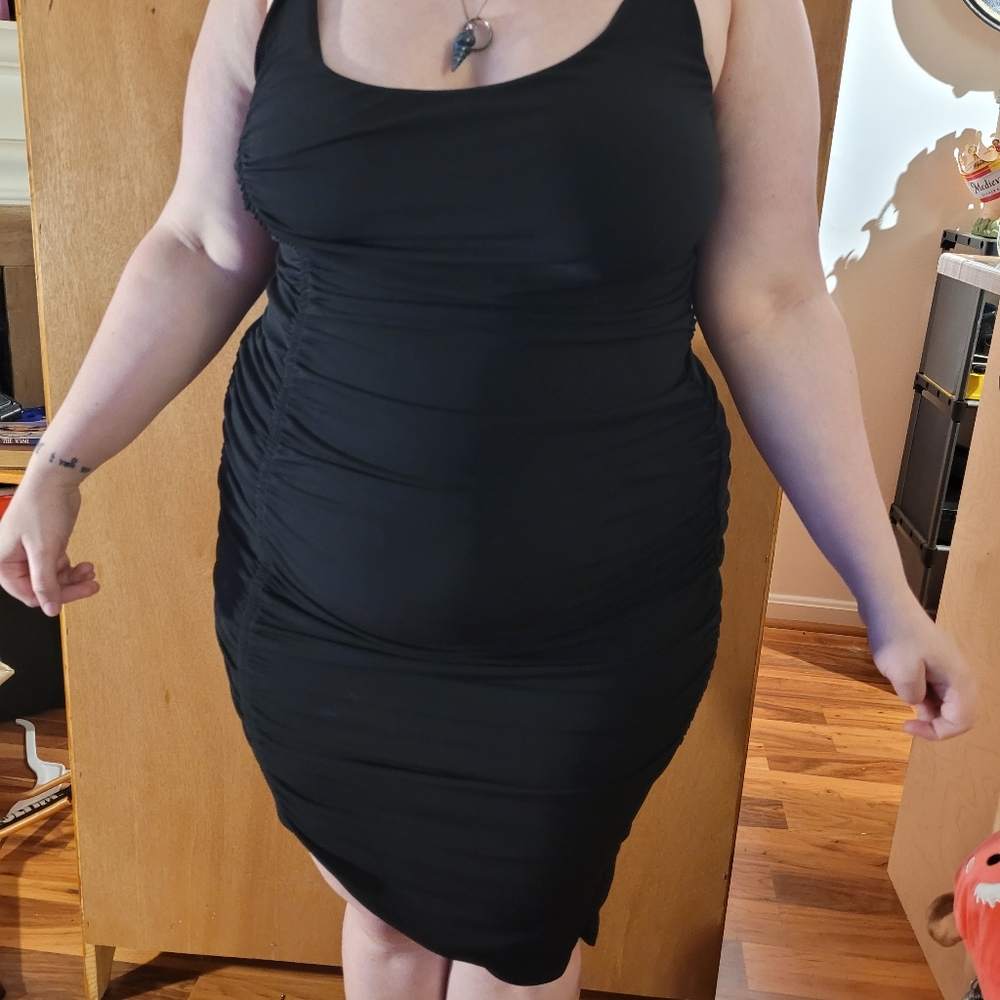 Torrid Black Ruched Bodycon Dress